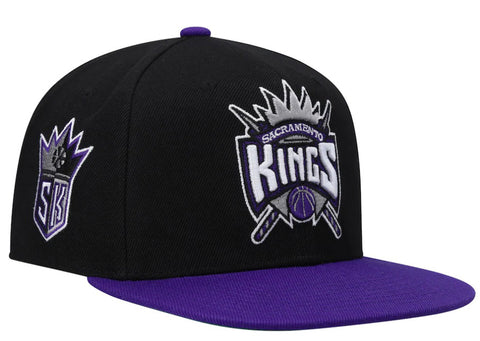 Men's Mitchell & Ness Black/Purple Sacramento Kings Hardwood Classics Core Side Snapback Hat